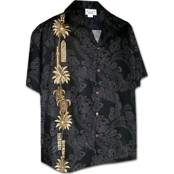 Pánská košile Pacific Legend Černá havajská košile s ostrovním motivem Velikost: XXL