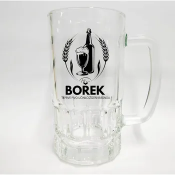Sklenice Skleněný půllitr se jménem Bořek v1