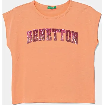 Dětské bavlněné tričko United Colors of Benetton 3I1XC10P1.G.Seasonal oranžová 20X, vel. 122