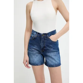 Dámské kraťasy Džínové šortky Answear.LAB dámské, tmavomodrá barva, high waist 424.tos 59X, vel. XS