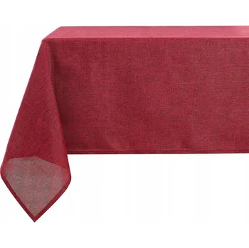 ubrus Ubrus na stůl obdélníkový vzhled lnu bordó voděodolný 145 x 300 cm