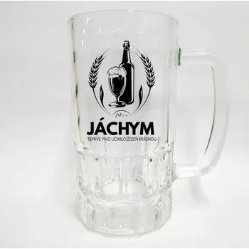 Sklenice Skleněný půllitr se jménem Jáchym v1