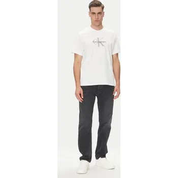 Pánské tričko Calvin Klein Jeans T-Shirt Hero Monologo LV04RB862G Bílá Regular Fit 2XL