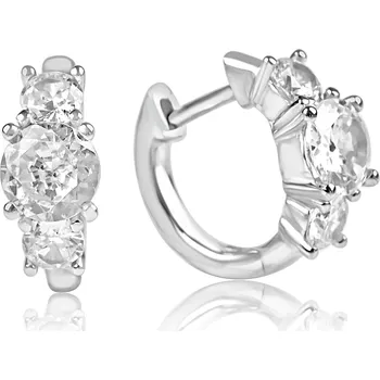 Náušnice Stříbrné náušnice kroužky se zirkony - Meucci SE450