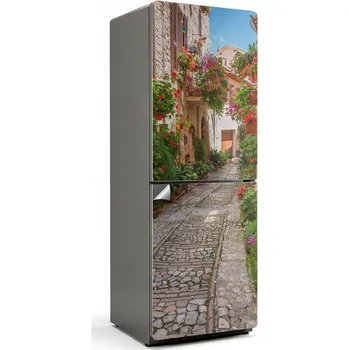 Fototapeta Samolepka na ledničku Bez bublinek - Kouzelná ulička s květinami