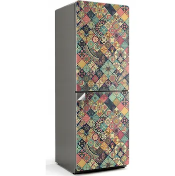 Fototapeta Dekorační Nálepka na Lednici s Motivem Geometrických Dlaždic