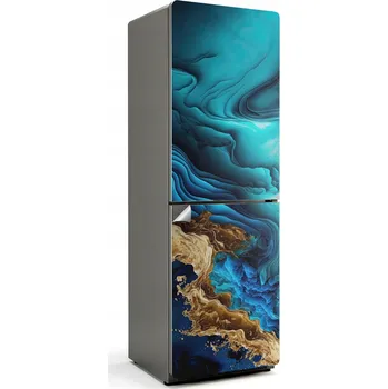 Fototapeta Dekorační Nálepka na Lednici s Abstraktními Vlnami a Strukturami