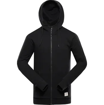 Pánská mikina Pánská bavlněná mikina ALPINE PRO Lokk černá Velikost: S