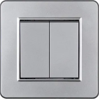 vypínač Elhard Royal YK5305S vypínač č.5 - PVC, stříbrný - komplet