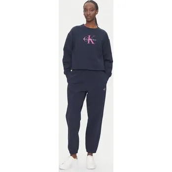 Pánská mikina Calvin Klein Jeans Mikina Monologo LV047B234G Tmavomodrá Relaxed Fit XS