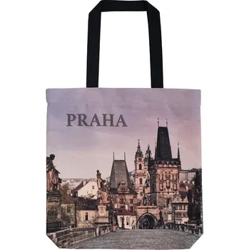 SCANquilt taška ART praha-prague šedobéžová 40 x 41 x 7 cm