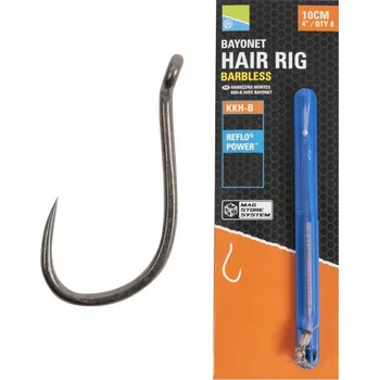 Rybářský háček Háčky na zem, s návazcem, Preston KKH-B Mag Store Hair Rigs BAYONET, 8 ks
