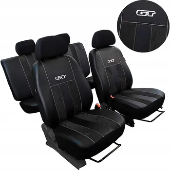 Moto oblečení Potah na celou sadu sedadel Pok-ter umělá kůže, umělý semiš černá, šedá univerzální