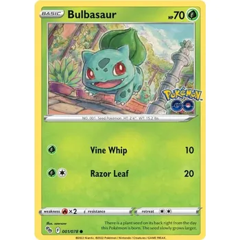 Karetní hra Bulbasaur 001 - Pokémon GO Typ karty: Reverse Holo