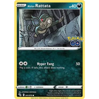Sběratelská karetní hra Alolan Rattata 041/078 - Pokémon GO Typ karty: Reverse Holo