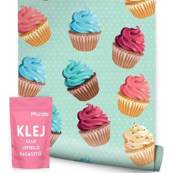 Tapeta Tapeta na zeď do obýváku barevné retro cupcakes