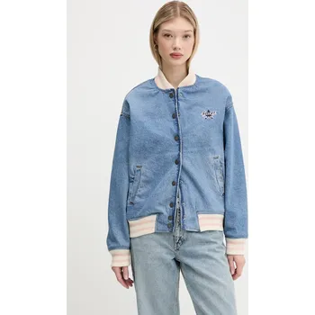 Pánský bomber Džínová bomber bunda Guess Jeans W5GN75.D5M4A modrá 55X, vel. XS