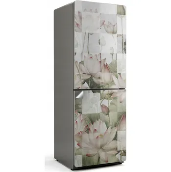 Fototapeta Samolepka / Fólie na lednici s technologií Easy Stick - Lilie na šachovnici