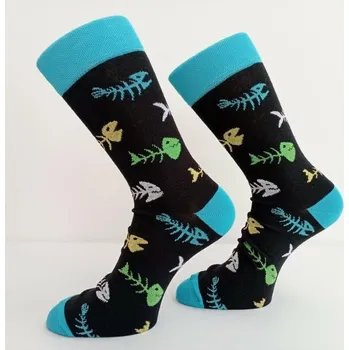 Pánské ponožky Trepon ponožky Ryba černá vel. 42-46