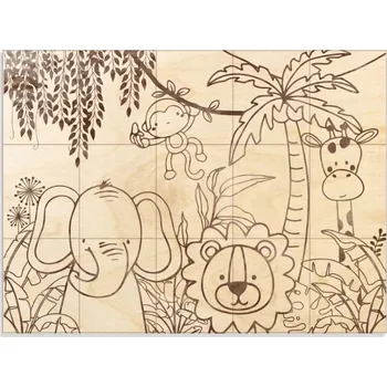 Dřevěná hračka Dřevěné logické puzzle ZVÍŘATA Senzorická hračka pro děti