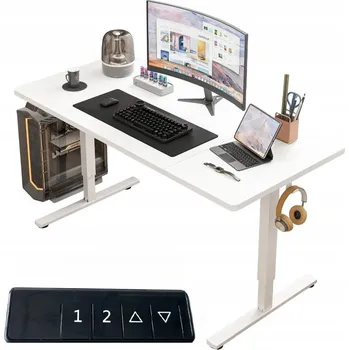 Psací stůl Elektrický stůl Rebiko s nastavitelnou výškou 160x60 cm bílý