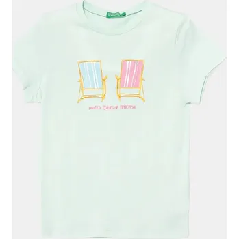 Dětské bavlněné tričko United Colors of Benetton zelená barva, 3I1XG10JJ 3I1XG10JJ.P.Seasonal 65X, vel. 90