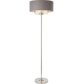 Lampička Endon 94378 - Stojací lampa HIGHCLERE 1xE14/40W/230V šedá/lesklý chrom