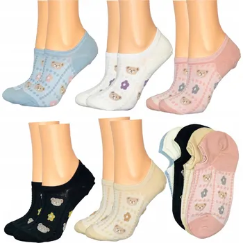 Dámské ponožky 5x Dámské PONOŽKY kotníkové ponožky nízké ponožky s medvídky