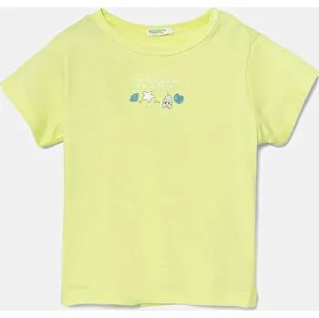Dětské bavlněné tričko United Colors of Benetton 3I1XA1067.W.Seasonal zelená 71X, vel. 68