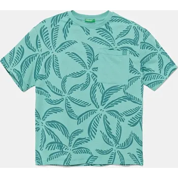 Dětské bavlněné tričko United Colors of Benetton 3PDQC10PA.G.Seasonal tyrkysová 66X, vel. 122
