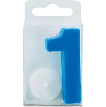 Svíčka Svíčka ve tvaru číslice 1 - mini, modrá - Stadter