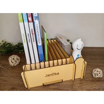 Stojan na knihu Stojan na Albi knihy a tužku - Pro 10 knih - 30 × 24 × 10 cm - Kompatibilní neoriginální příslušenství - S vlastním textem
