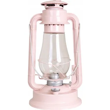 Petrolejová lampa VELKÁ PETROLEJOVÁ LAMPA RŮŽOVÁ kovová skleněné stínidlo loft pro dům i zahradu