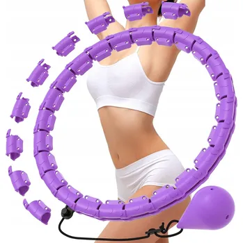 HULA HOOP SKLÁDACÍ KOLEČKO S HUBNOUCÍ ZÁTĚŽÍ FITNESS-STAR FIALOVÉ