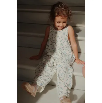 Dupačky Dětské bavlněné dupačky Konges Sløjd RHW x KS MIOBLU OVERALLS GOTS Rosie Huntington Whiteley KS103614 béžová 01X, vel. 98