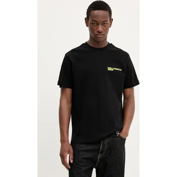 Pánské tričko Bavlněné tričko Karl Lagerfeld Jeans pánské, černá barva, s potiskem, A3M17027 99X, vel. XXL