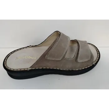 Pánské polobotky MufObuv pánský pantofel U0021 NABUK taupe Velikost: 46