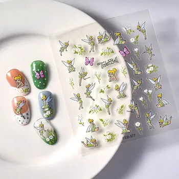 Samolepky na nehty 3D Samolepící Konvexní POHÁDKY ZVONEČEK VÍLA ELF