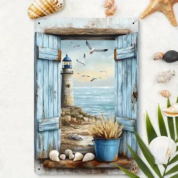 Plechová cedule BAF Kovová cedule Výhled na maják 30 x 20 cm