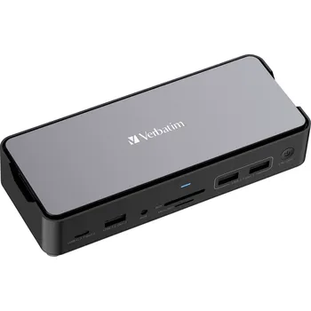 Powerbanka Verbatim USB-C® dokovací stanice CDS-155 Vhodné pro značky (dokovací stanice pro notebook): univerzální Rozšiřující patice M.2 SSD, napájení USB-C®,