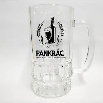 Sklenice Skleněný půllitr se jménem Pankrác v1