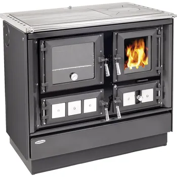Krbová kamna KVS MORAVIA VSP 9112 KLAUDIE s výměníkem sporák na tuhá paliva 11,4kW, s troubou, levý antracit/chrom