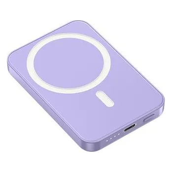 Powerbanka Magsafe bezdrátová powerbanka, 5000mAh, PD22,5W, ABS, fialová