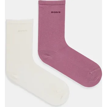 Dámské ponožky Ponožky BOSS 2P RS Uni Logo CC W 2-pack dámské, růžová barva, 50543398 30X, vel. 35-38