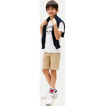 Pánské oblečení Tommy Hilfiger T-Shirt Curved Graphic KB0KB09800 Bílá Regular Fit 14Y