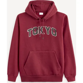 Pánská mikina Celio Mikina Vetokyo s kapucí 1102969 Vínová S