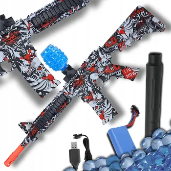 Puška Żabolek na gelové kuličky vodní modrá plastová zvuková