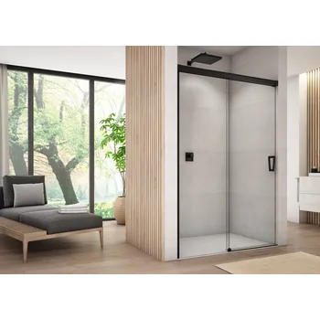 Sprchové dveře Ronal CADURA CAS2 posuvné sprchové dveře 120 cm Šířka: 1200 mm, Profil: Černá, Sklo: Hladké čiré