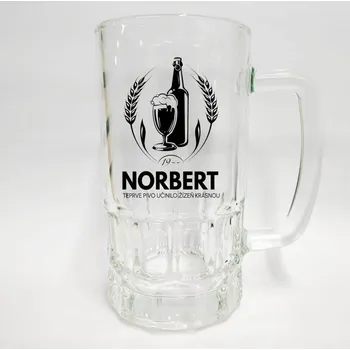 Sklenice Skleněný půllitr se jménem Norbert v1