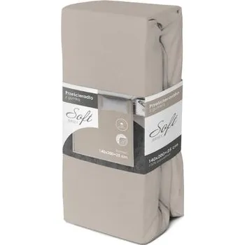 PRZEŚCIERADŁO SOFT 140X200+25 JERSEY GUMKA SZARY BAW.